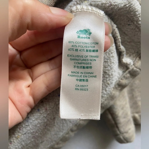 Roots 3/4 sleeve speckle colour long cotton sweatshirt Sz XS - Picture 8 of 11